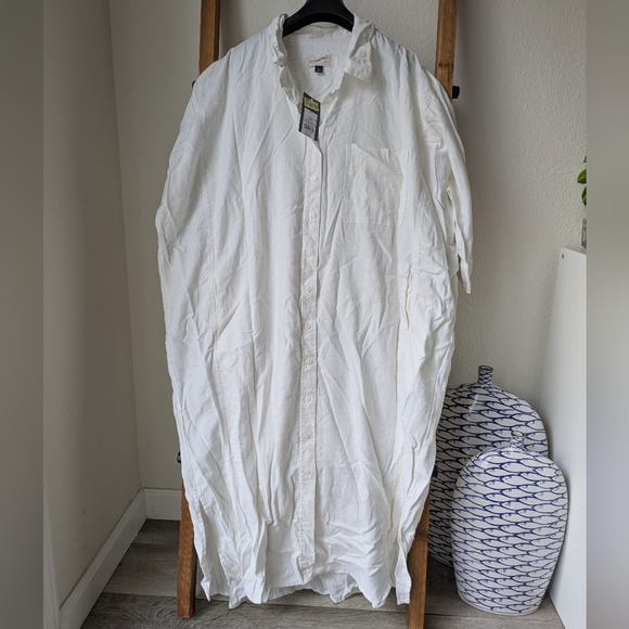 Universal Thread White Linen Button-Up Tunic - Size XXL - Picture 1 of 5
